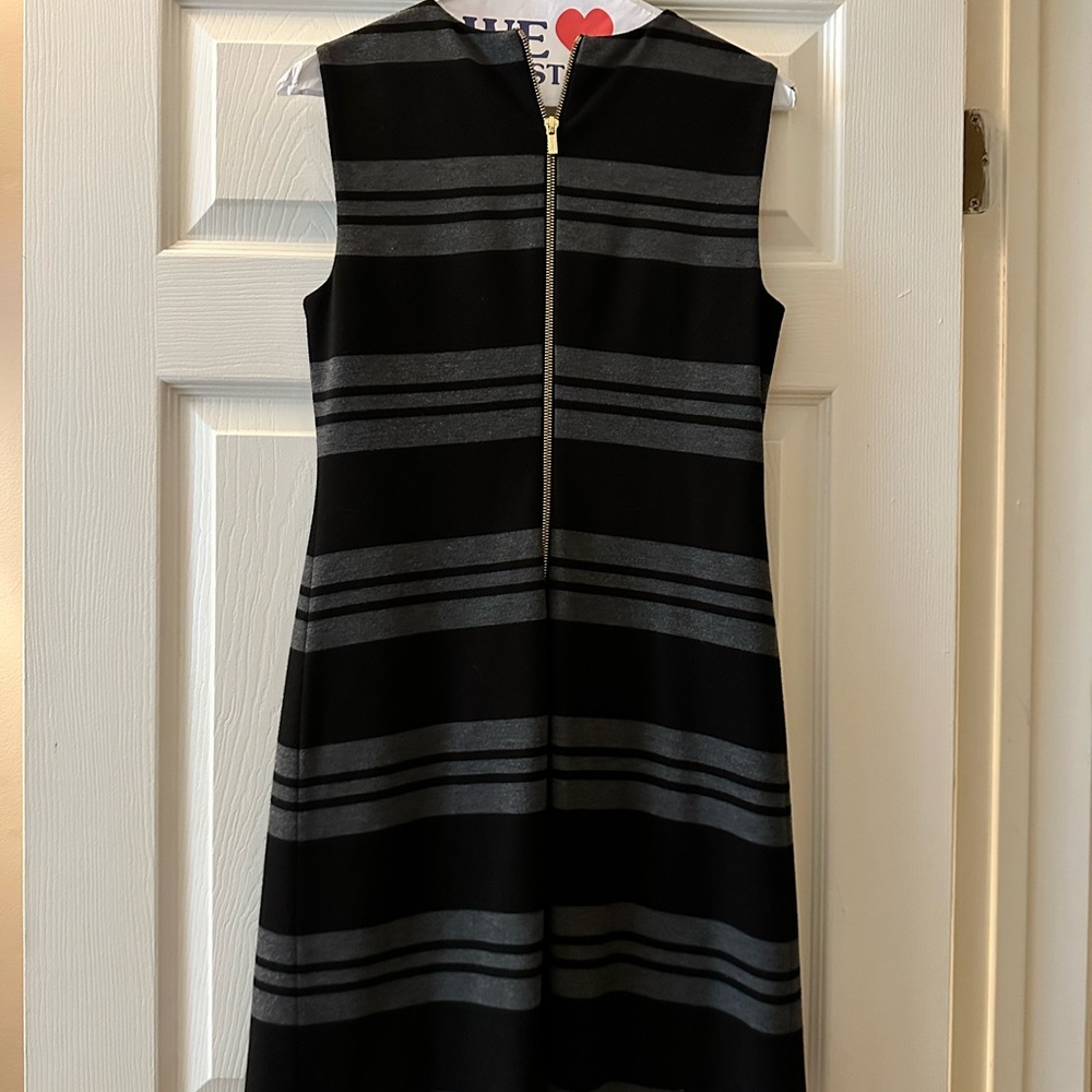 New! Calvin Klein black and gray striped sheath dress size 4